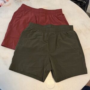 Bearbottom Men's Atlas Quick Dry Workout Shorts - Olive and Burgundy